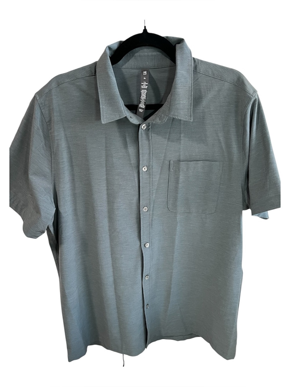 Vuori Men’s Woven Bridge Short Sleeve Button Down Shirt Blue Grey Size XL